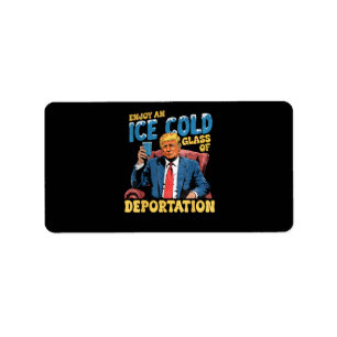 Etiqueta Disfruta un vaso helado de deportación 