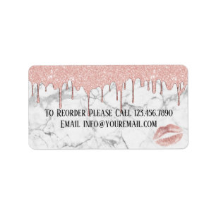Etiqueta Distribuidor de maquillaje Reordenar Rosa de Oro D