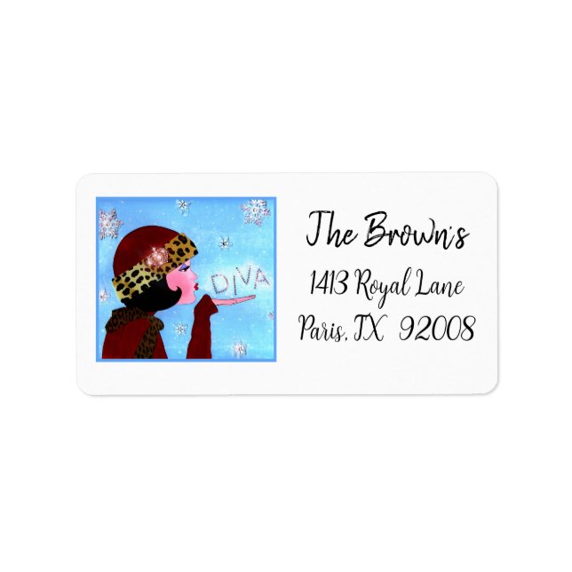 Etiqueta "Diva mágica de invierno" (Frente)