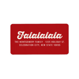 Etiqueta Diversión Falalalala Negrita Script Moderno Direcc