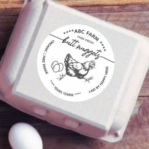 Etiqueta divertida de cartón de huevos Butt nugget