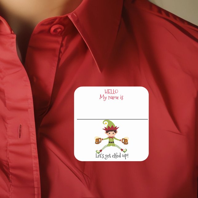 Etiqueta divertida de nombre de fiesta Elfo de Nav (Subido por el creador)