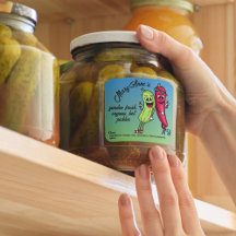 Etiqueta Divertida de Pepinos en Salmuera y Pals d