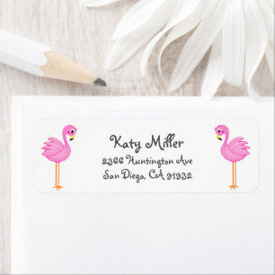 Etiqueta Divertida dirección de Chicas de Flamingo Rosa de 