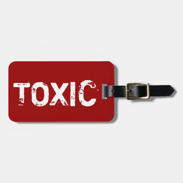 Etiqueta divertida para maletas y maletas | Tóxico (Frente Horizontal)
