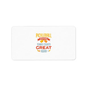 Etiqueta divertida pelota de picnic que hace las pistas de 