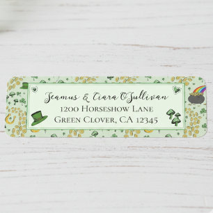 Etiqueta Divertido Green St Patricks Day Irish Blessings