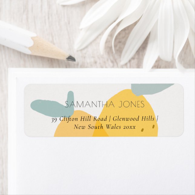 Etiqueta Divertido lindo Amarillo Lemon Fruity Citrus Direc (In situ)