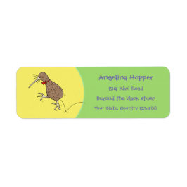 Etiqueta Divertido personalizado de salto kiwi de Nueva Zel