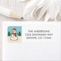Divertido Snowman Navidades de corte en dirección 