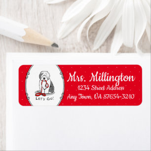 Etiqueta ¡Divertido Vamos! Walk Old English Sheepdog (Gris 