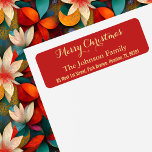 Etiqueta DIY Faux Gold Red Merry Christmas Return Address<br><div class="desc">Personalizado,  personalizado,  rojo festivo,  elegante tipografía de oro falso / guión,  Feliz Navidad / Felices Fiestas / Etiqueta de la dirección de retorno de Saludos de temporada. Simplemente ingrese el nombre de la familia / esposa / marido y dirección al personalizar.</div>
