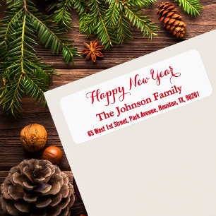 Etiqueta DIY Personalizado Elegant Happy New Year Return Ad