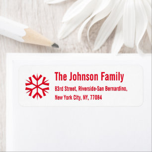 Etiqueta DIY Red Snowflake Navidades de vacaciones direcció