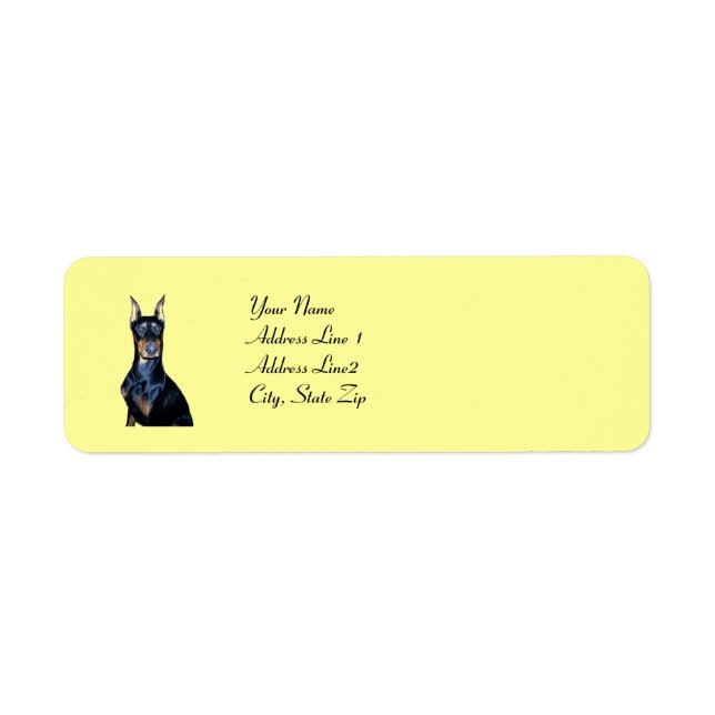 Etiqueta Doberman Pinscher Address Labels (Frente)