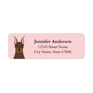 Etiqueta Doberman Pinscher Return Address Labels