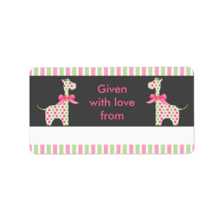 Etiqueta Doble Chica Giraffe Bookplate V2