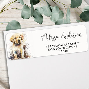 Etiqueta Dog Labrador Retriever Cute Puppy Return Address