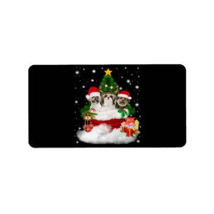 Etiqueta Dog Lover Feliz Navidad Hermosa Shih Tzu