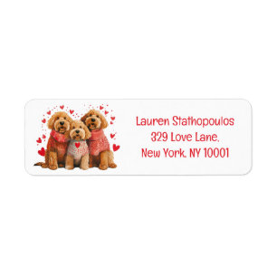 Etiqueta Dogs Goldendoodle Día de San Valentín