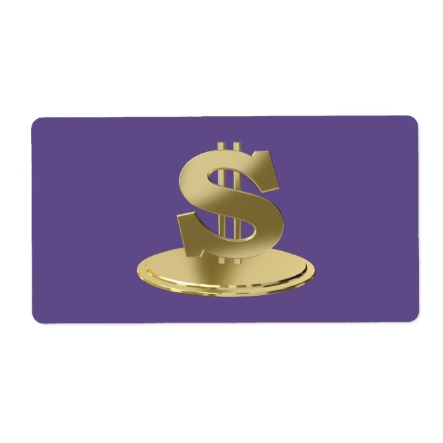 Etiqueta Dólar dorado (Frente)