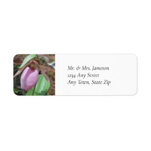 Etiqueta Domicilio de devolución de Pink Lady Slipper