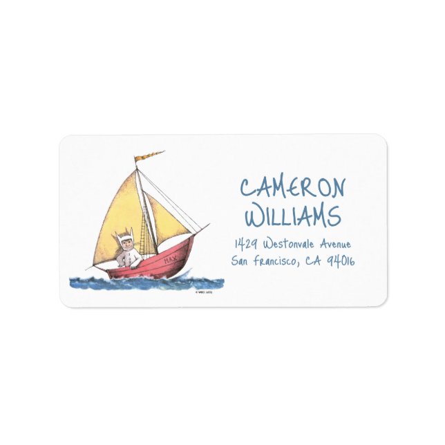 Etiqueta Donde están las cosas salvajes | Vela máx. (Frente)