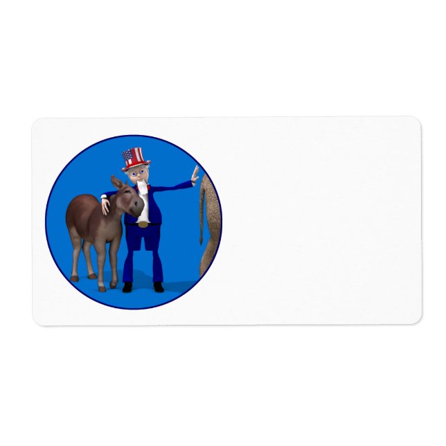 Etiqueta Donkey Lover Tío Sam (Frente)