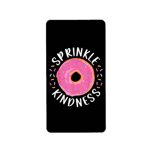 Etiqueta Donut Sprinkle Kindness Chicas graciosas (Frente)