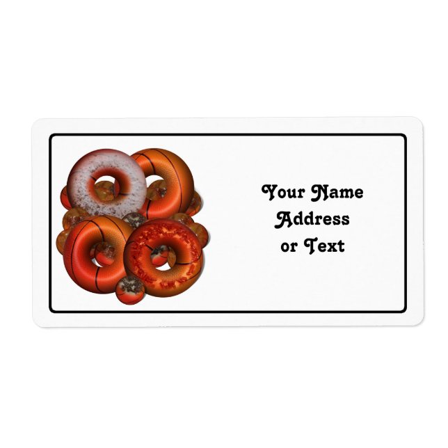 Etiqueta Donuts para aficionado al básquetbol (Frente)