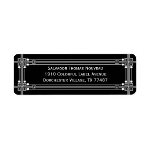 Etiqueta Dorchester en blanco y negro