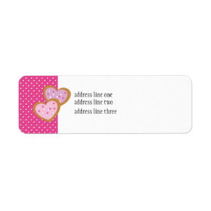 Etiqueta Dos cookies en forma de corazón