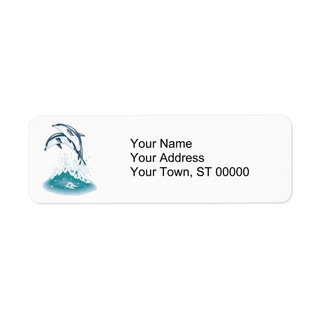 Etiqueta dos delfines saltantes (Frente)