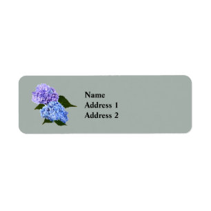 Etiqueta Dos lavanda de Hydrangea y azul