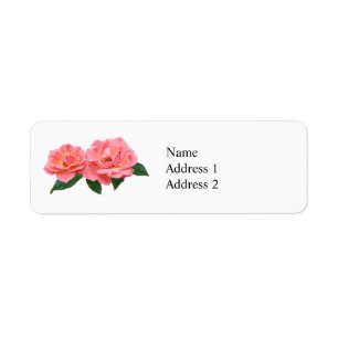 Etiqueta Dos rosas rosadas Delicadas