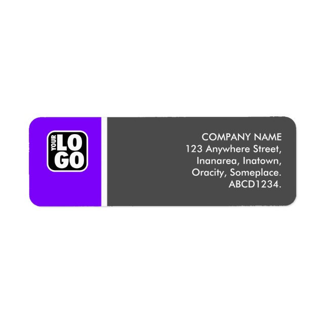Etiqueta Dos tonos: violeta y gris (Frente)