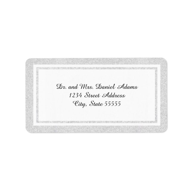 Etiqueta Double White Glitter Trim - Address Label (Frente)