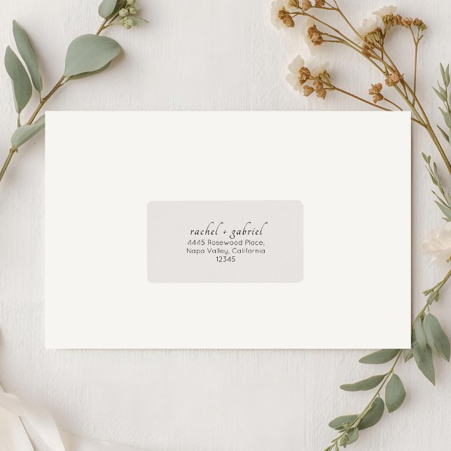 Etiqueta Dove Grey | Chic Simple Clean Wedding Address  (Subido por el creador)