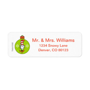 Etiqueta Dr. Seuss   Grinch   Adorno del Gato en el Sombrer