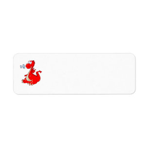 Etiqueta dragon302 PERSONALIZADO ROJO DRAGON CUTE FELIZ GR