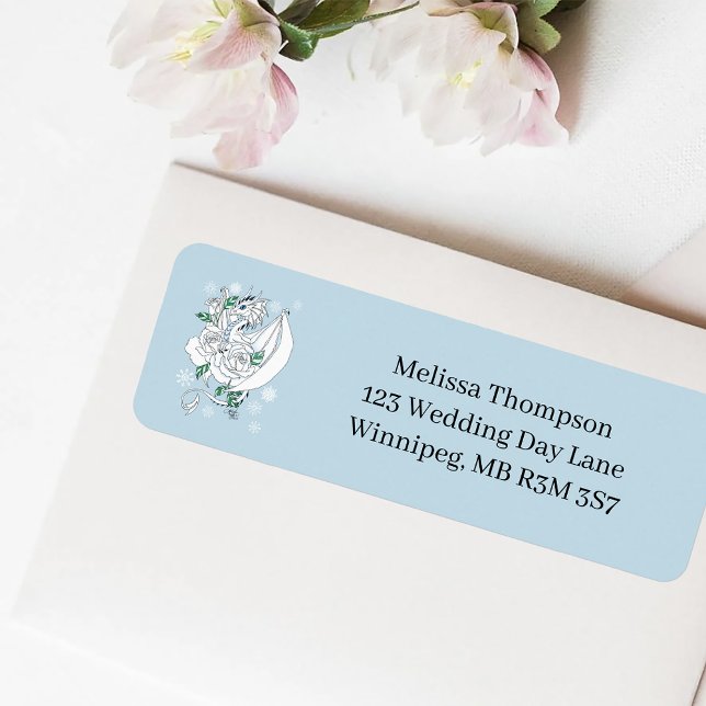 Etiqueta Dragón de invierno blanco Snowflakes Blue (Subido por el creador)