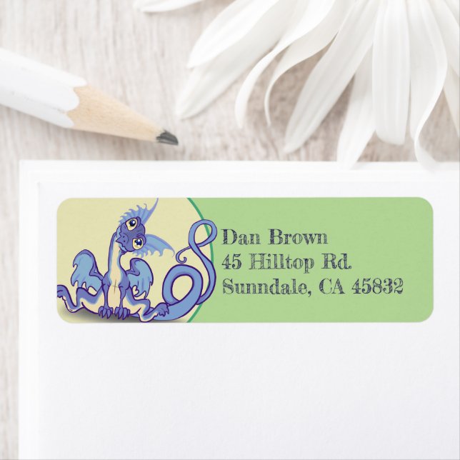 Etiqueta Dragón de lilo curioso (In situ)