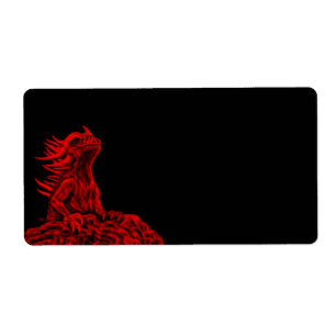 Etiqueta Dragón rojo pequeño