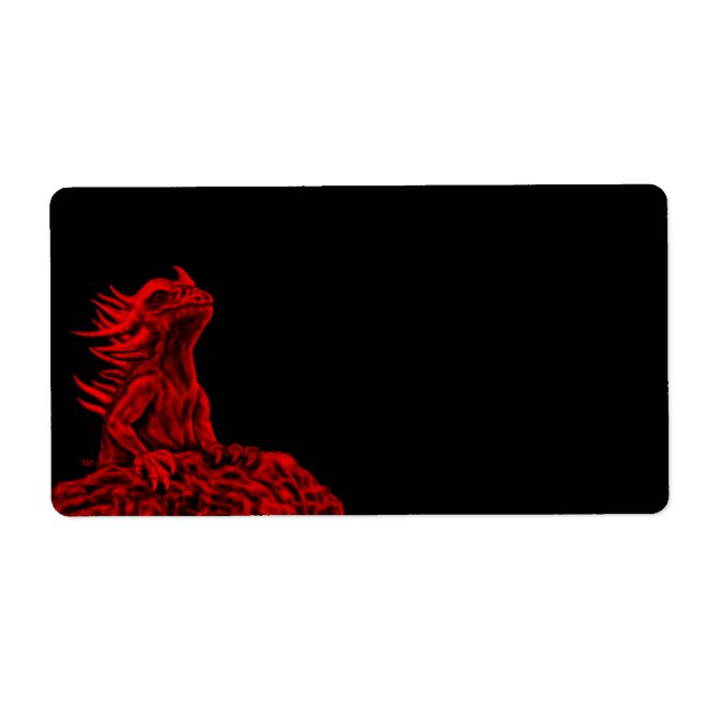 Etiqueta Dragón rojo pequeño (Frente)