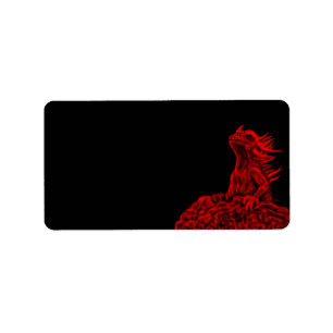 Etiqueta Dragón rojo pequeño
