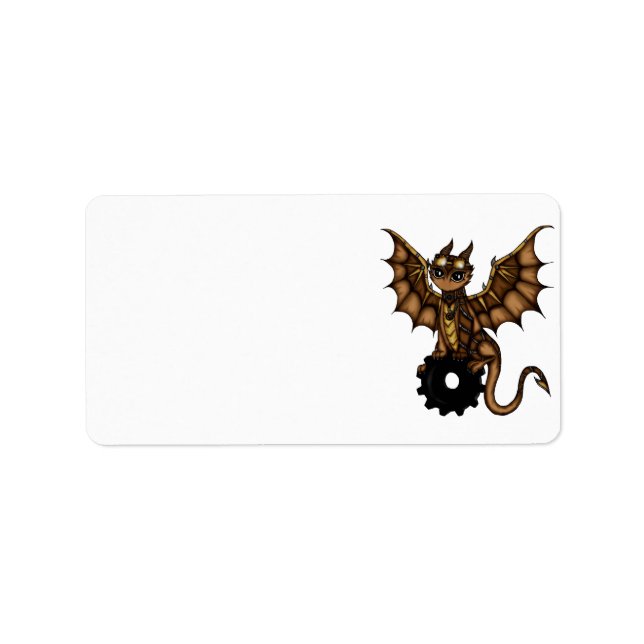 Etiqueta Dragón Steampunk (Frente)