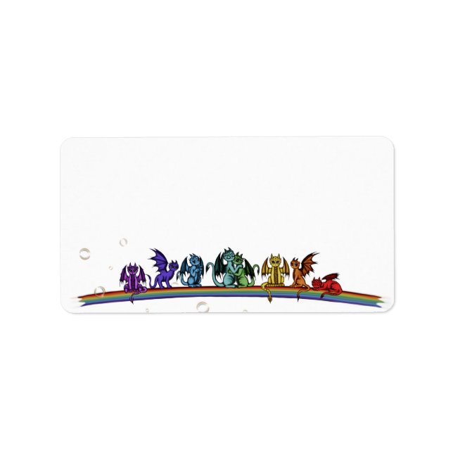 Etiqueta Dragones arcoiris (Frente)