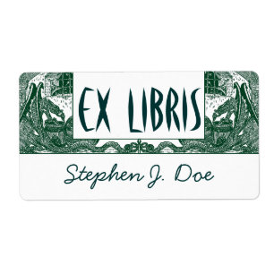 Etiqueta Dragones de placas en Dungeon Bookend EX LIBRIS