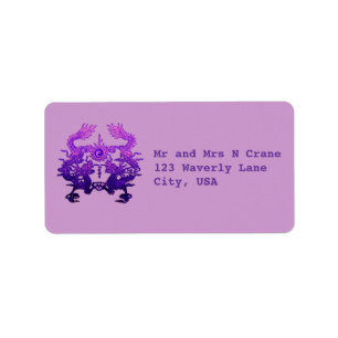 Etiqueta Dragones morados de año nuevo CHINO