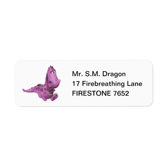 Etiqueta Dragones para Personalizados bebés: Smoky (Frente)